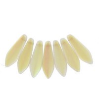 Czech Glass Daggers Perlen 5x16mm Crystal lemon rainbow matted 00030-98574